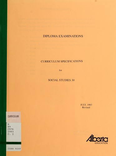 Curriculum specifications for Social studies 30