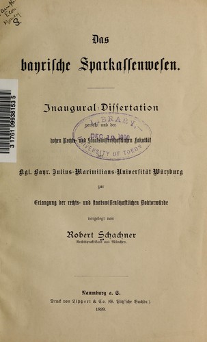 Das bayrische Sparkassenwesen