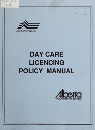 Day care licencing policy manual