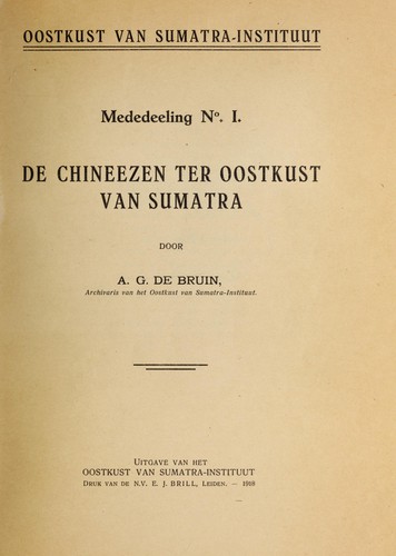 De chineezen ter oostkust van Sumatra