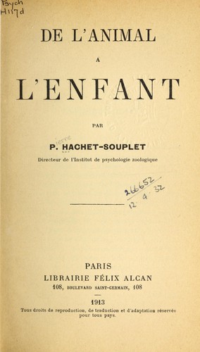 De l'animal à l'enfant