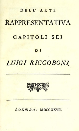 Dell' arte rappresentativa capitoli sei