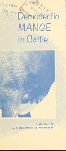 Demodectic mange in cattle