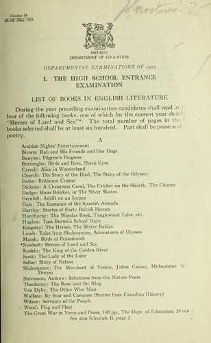 Department examinations of 1924