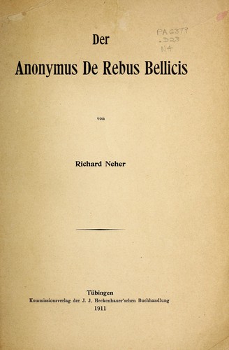 Der anonymus de rebus bellicis