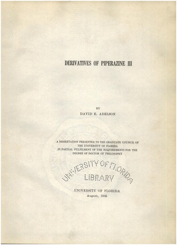 Derivatives of piperazine III ...