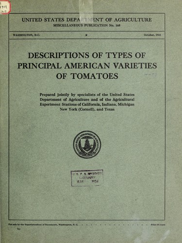 Descriptions of types of principal American varieties of tomatoes