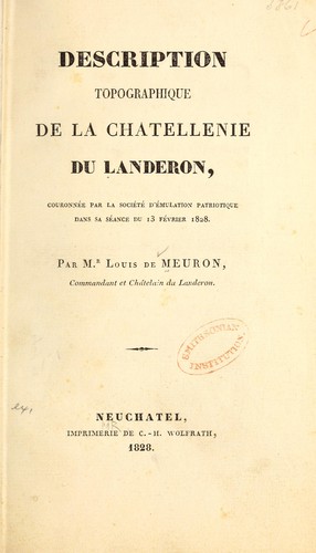 Description topographique de la châtellenie du Landeron