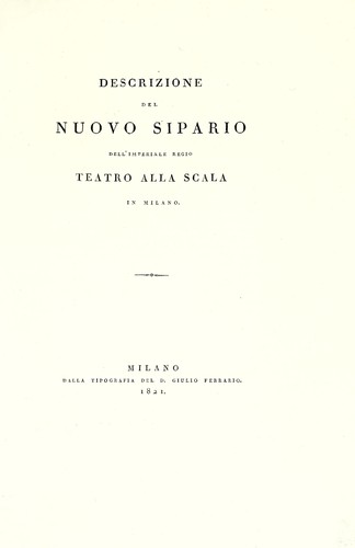 Descrizione del nuovo sipario dell'imperiale regio teatro alla Scala in Milano