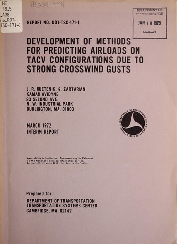Development of methods for predicting airloads on TACV configurations due to strong crosswind gusts