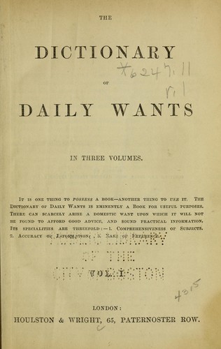 The dictionary of daily wants
