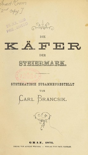 Die Käfer der Steiermark