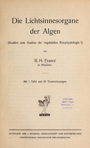 Die Lichtsinnesorgane der Algen