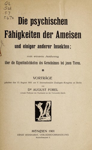Die psychischen fähigkeiten der ameisen und einiger anderer insekten