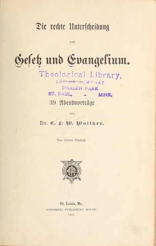 Die rechte Unterscheidung von Gesetz und Evangelium
