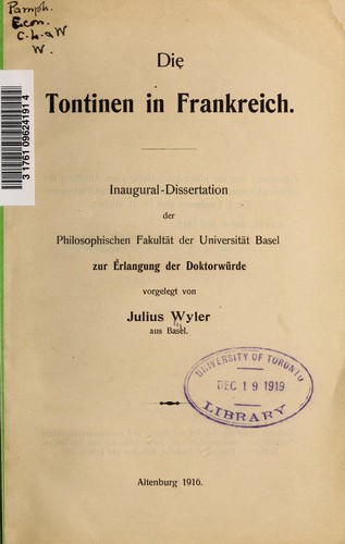 Die tontinen in Frankreich