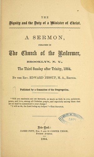 The dignity and the duty of a minister of Christ ...