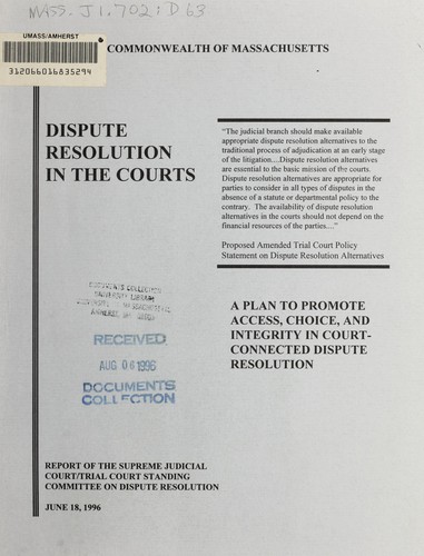 Dispute resolution in the courts