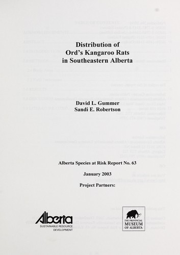 Distribution of Ord's kangaroo rats in southeastern Alberta