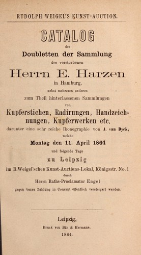 Doubletten der Sammlung Herrn E. Harzen