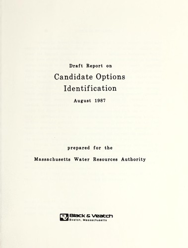 Draft report on candidate options identification