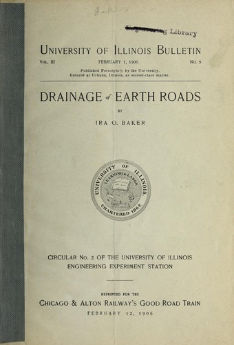 Drainage of earth roads