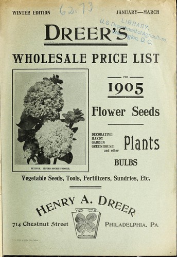 Dreer's wholesale price list for 1905