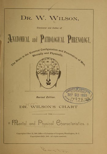 Dr. Wilson's chart of the mental and physical characteristics