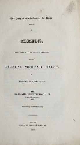 The duty of Christians to the Jews