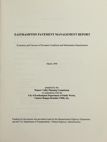 Easthampton pavement management report