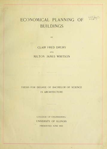Economical planning of buildings
