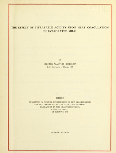 The effect of titratable acidity upon heat coagulation in evaporated milk