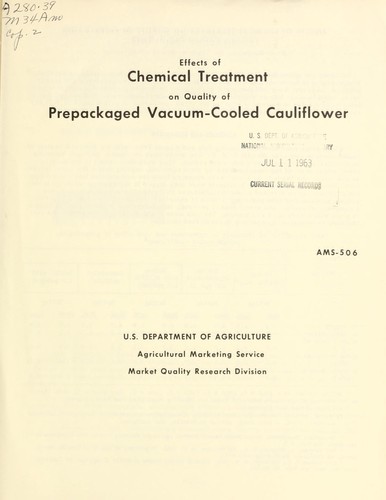 Effects of chemical treatment on quality of prepackaged vacuum-cooled cauliflower