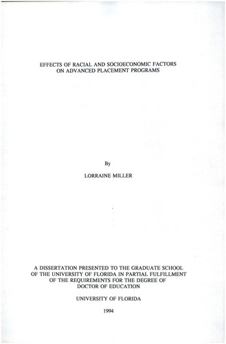 Effects of racial and socioeconomic factors on Advanced Placement programs