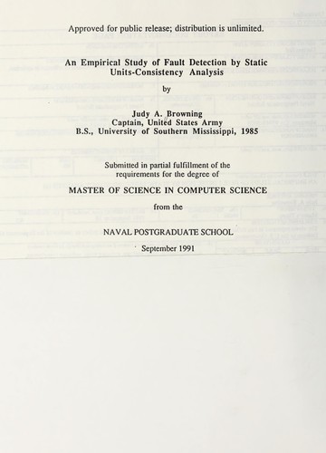 An empirical study of fault detection by static units-consistency analysis