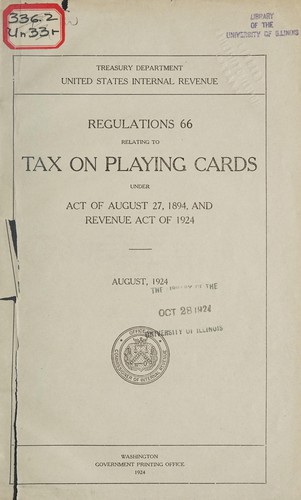 Regulations 66 relating to tax on playing cards under act of August 27, 1894, and Revenue act of 1924