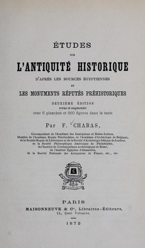 Études sur l'antiquité historique
