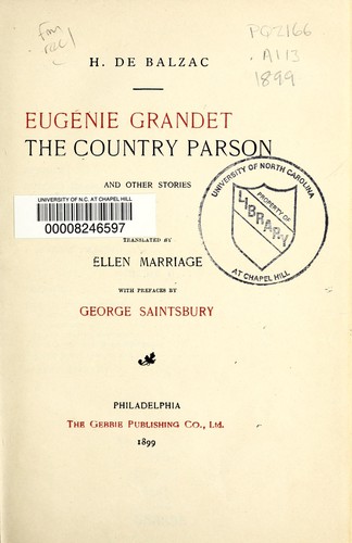Eugénie Grandet, The country parson, and other stories