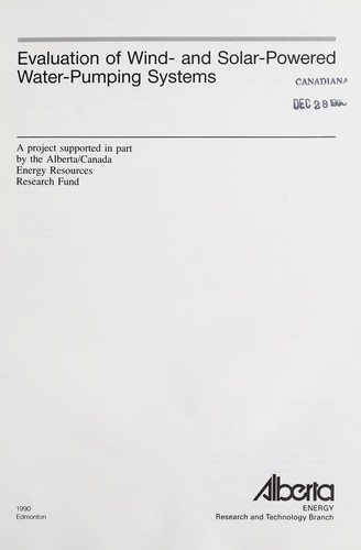Evaluation of wind- and solar-powered water-pumping systems