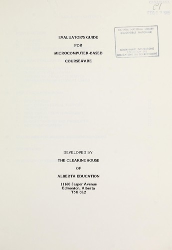 Evaluator's guide for microcomputer-based courseware