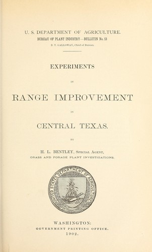 Experiments in range improvement in central Texas