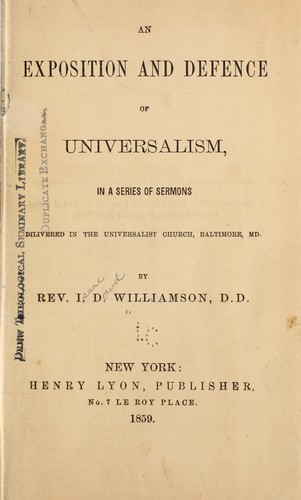An exposition and defence of Universalism