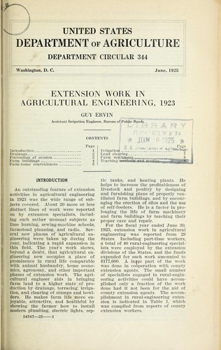 Extension work in agricultural engineering, 1923
