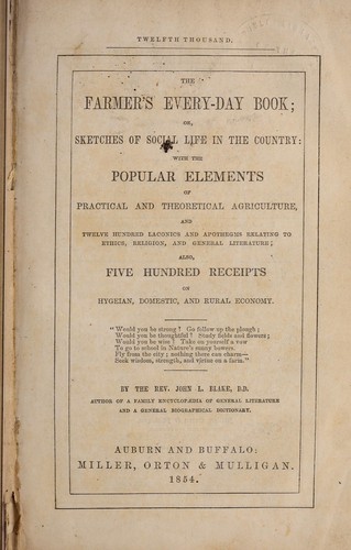The farmer's every-day book; or, Sketches of social life in the country