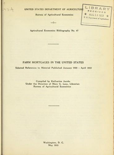 Farm mortgages in the United States