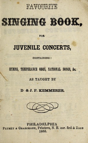 Favourite singing book for juvenile concerts