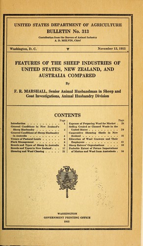 Features of the sheep industries of United States, New Zealand, and Australia compared