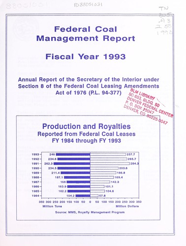 Federal coal management report