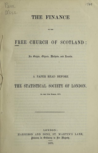 The finance of the Free Church of Scotland