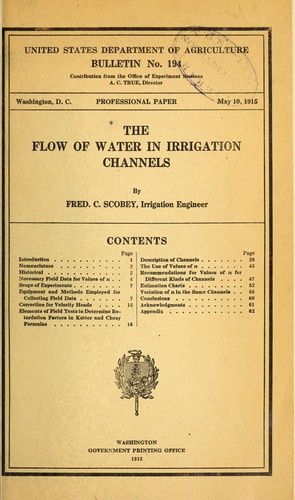 The flow of water in irrigation channels